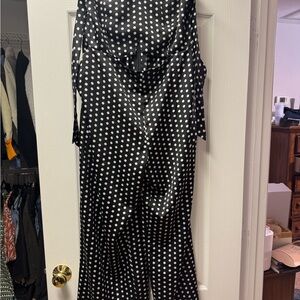 Polka Dot Jumpsuit - Black and White